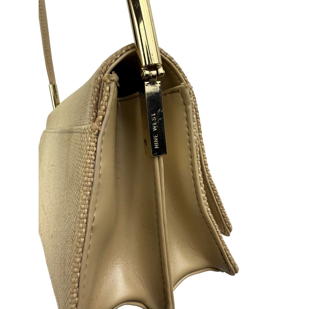 90's NINE WEST beige woven small shoulder bag - Picture 6 of 9